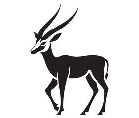 Fototapeta premium Silhouette of an antelope, Silhouette of a goat