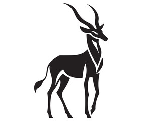 Fototapeta premium Silhouette of an antelope, Silhouette of a goat