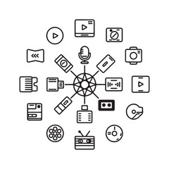 Minimalist Icon Design Collection for Digital Interfaces