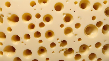 Obraz premium Highly detailed, macro close-up photograph of a rich, creamy cheese texture in extremely high resolution