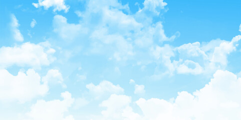 Abstract blue sky with clouds background, abstract watercolor background illustration. Blue sky nature landscape background