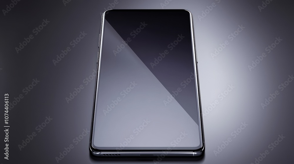 Poster Isolated Photorealistic Image of a Modern Smartphone with a Blank Screen on a Gradient Background for Technology and Design Use