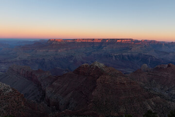 Golden hour at Grand Canyon National Park, Arizona. High quality picture for download.
