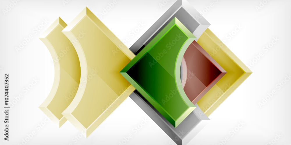 Poster Geometric design abstract background - circles and triangles