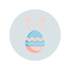 Fototapeta premium Easter Egg with Bunny Ears in Pastel Colors