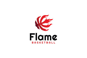 flame flame basketball iconic logo design vector ideas. modern fire and basketball logo vector design template with gradient and elegant styles isolated on white background 