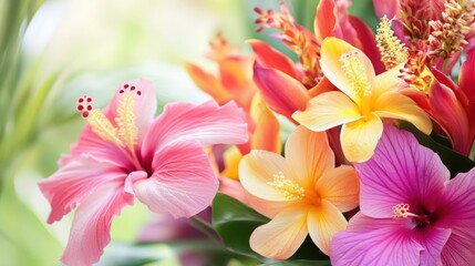 Naklejka premium Tropical Flowers Bouquet