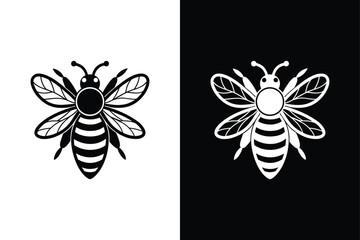 Bee line out illustration Icon on White Vector Background.