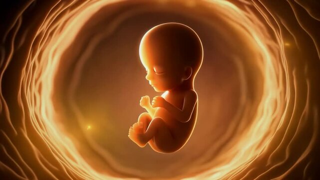 The embryo is in the womb. Placenta and biological fluid. The unborn child is inside the mother. A pregnant woman, the uterus of a female. The medical concept of childbirth.