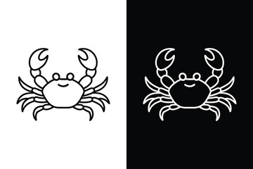 Crab icon illustration, on White Background Vector Art Illustration on white background.