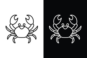 Crab icon illustration, on White Background Vector Art Illustration on white background.