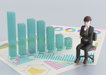 グラフとビジネスマン