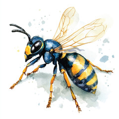cute Wasp watercolor clipart illustration isolated