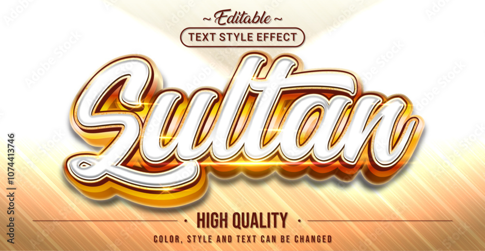 Fototapete Editable text style effect - Sultan text style theme.