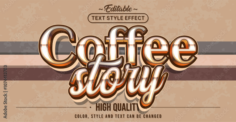 Poster Editable text style effect - Coffee Story text style theme.