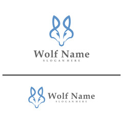 Wolf logo vector illustration. Wolf Head logo design concept template