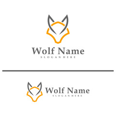 Wolf logo vector illustration. Wolf Head logo design concept template