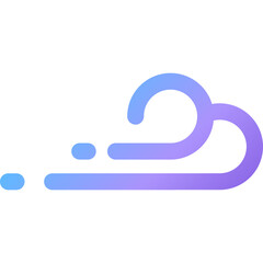 Stylized vector representation of wind symbolizing movement and nature, ideal for weather-related themes and designs