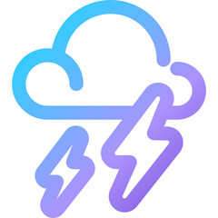 Colorful cloud with thunderbolts representing rainstorm weather conditions in a digital art style