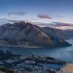 A Tranquil Evening: Queenstown&rsquo;s Mountains in the Golden Hour