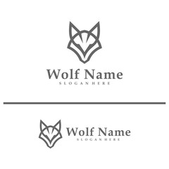 Wolf logo vector illustration. Wolf Head logo design concept template