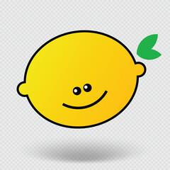 Fresh lemon fruits icon. Yellow lemon fruit vector.