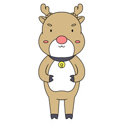Cute Cartoon Reindeer Character Illustration