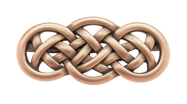 recommend clip art: A gold colored celtic knot brooch with a silver center. transparent background