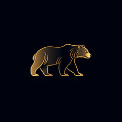 Fototapeta premium minimalistic illustration of bear logo on dark background