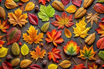 Abstract Autumn Leaves Hand Drawn Pattern Perfect for Food Photography Backgrounds, Seasonal Designs, and Creative Culinary Projects to Enhance Visual Appeal and Engagement