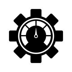 cogwheel with speedometer, auto engine and machinery icon vector