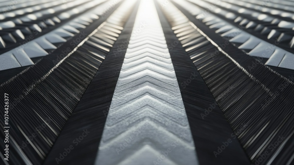 Poster a close up of a black and white striped pattern with white arrows