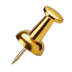A shiny gold push pin, perfect for adding elegance to any bulletin board. transparent