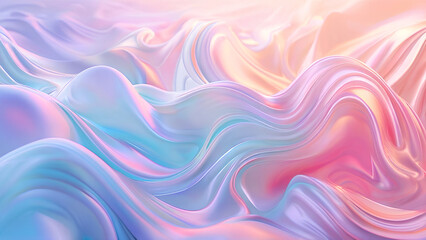 Obraz premium Discover a dreamy 3D abstract background blending pastel colors and swirling shapes. Realistic rendering, high-quality textures, soft lighting, smooth reflections, 