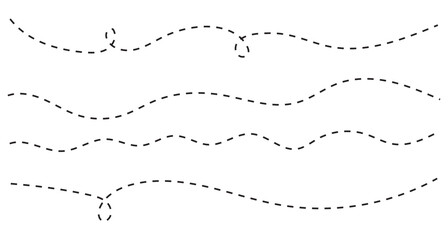 Wavy dashed thin line illustration on white background