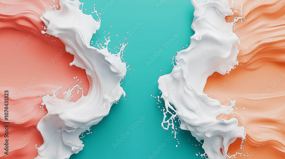 Aufkleber Abstract watercolor effect with bright colors and fluid shapes, creating dynamic visual experience. vibrant hues blend harmoniously, evoking sense of creativity and energy