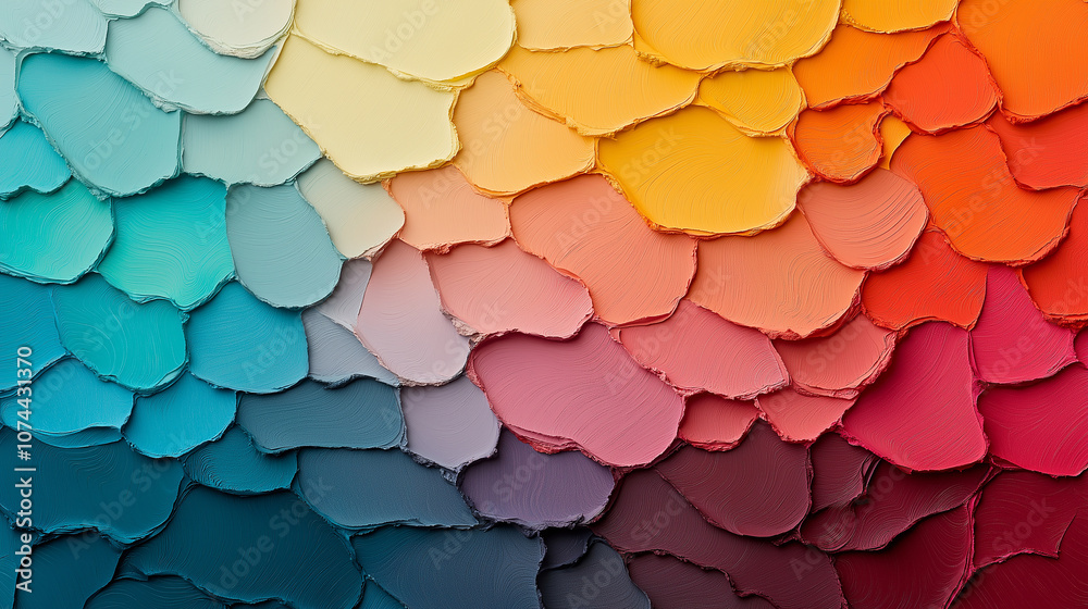 Aufkleber vibrant abstract texture with layered paint in various colors, showcasing beautiful gradient from bl