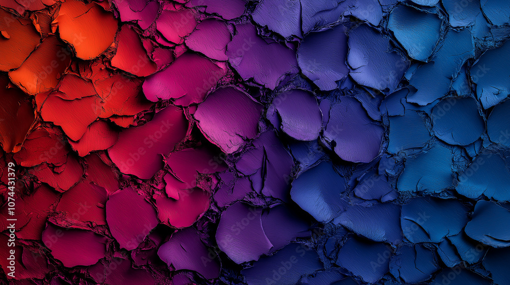 Aufkleber vibrant abstract texture with bright colors blending from red to blue, showcasing dynamic watercolor