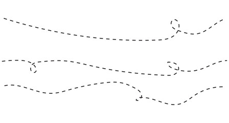 PrinVector hand drawn dotted lines on white background