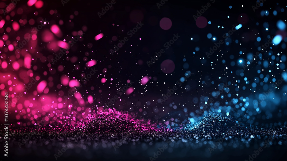 Poster colorful abstract background with vibrant pink and blue particles creating dynamic visual effect. sh