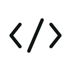 Code UI icon, coding simple line user interface vector symbol