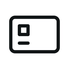 Obraz premium Bank card UI icon, plastic card payment simple line user interface vector symbol