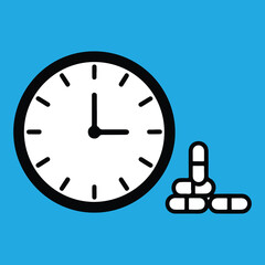 Drug time icon Outline drug time vector icon