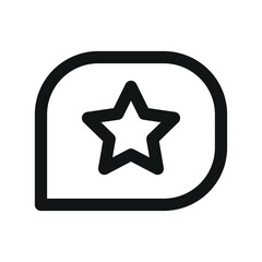 Review UI icon, reviews simple line user interface vector symbol