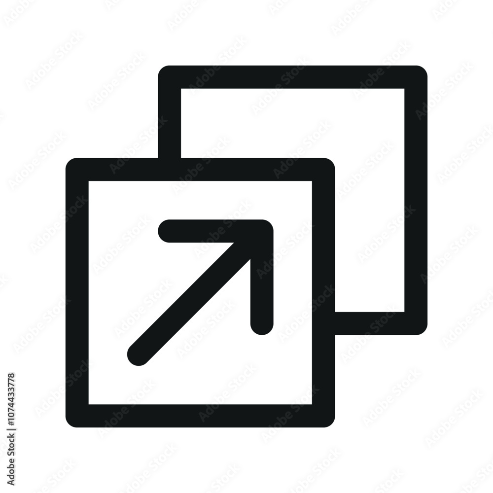Aufkleber open new tab arrow ui icon, open new window simple line user interface vector symbol
