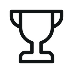 Trophy cup UI icon, gold cup simple line user interface vector symbol