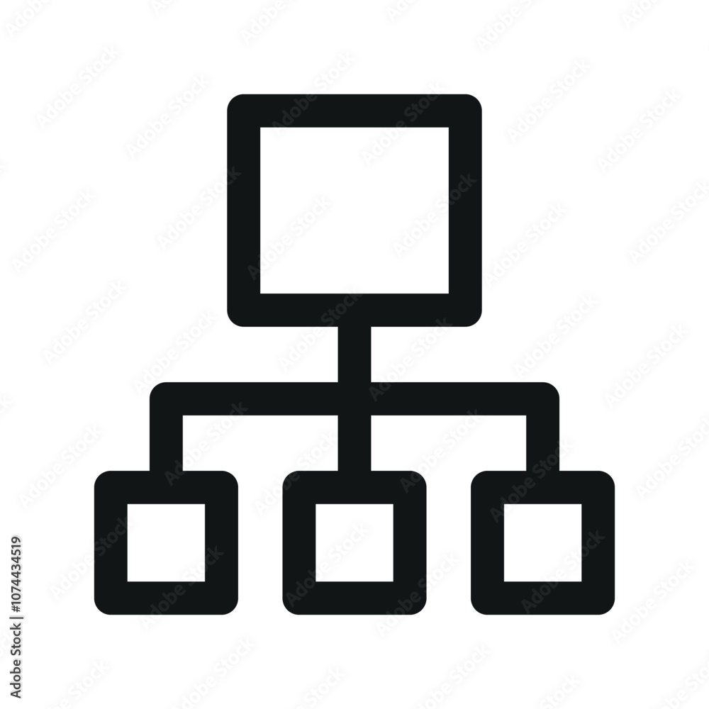 Aufkleber hierarchical structure ui icon, sitemap simple line user interface vector symbol