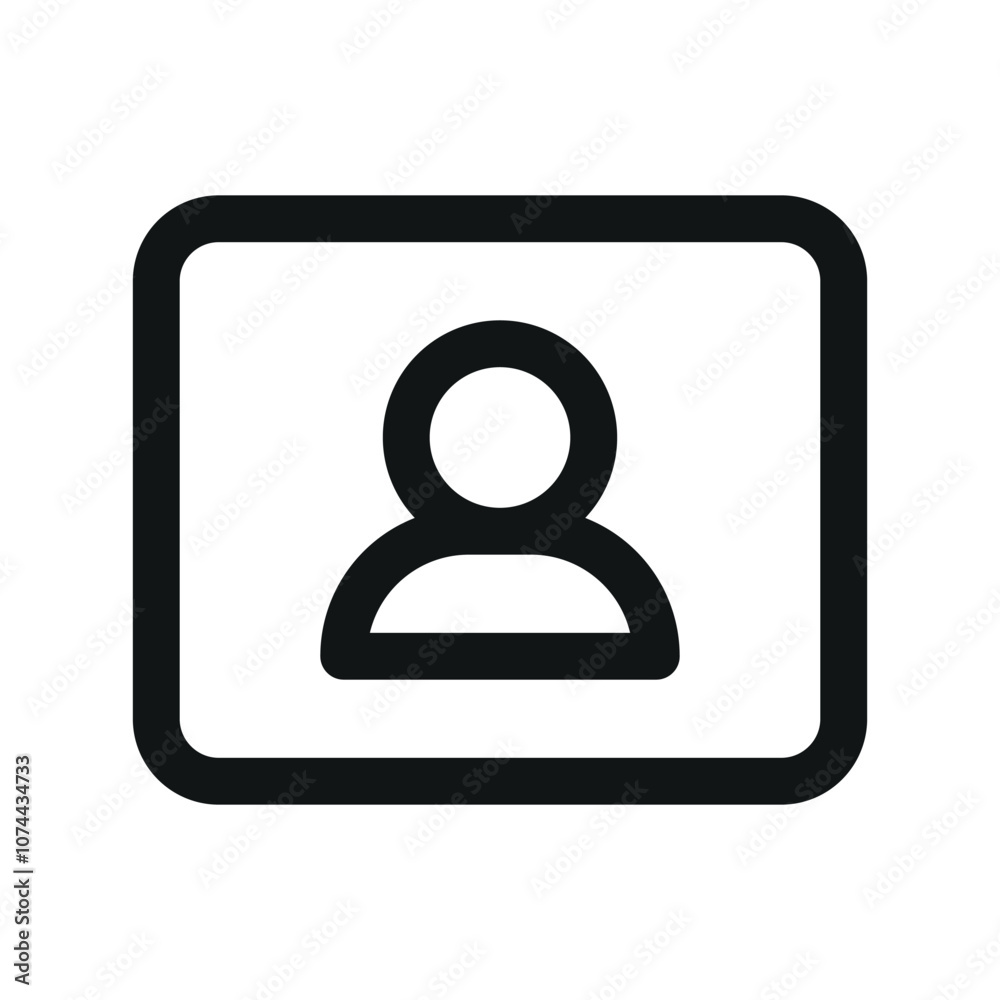 Poster personal card ui icon, personal badge simple line user interface vector symbol