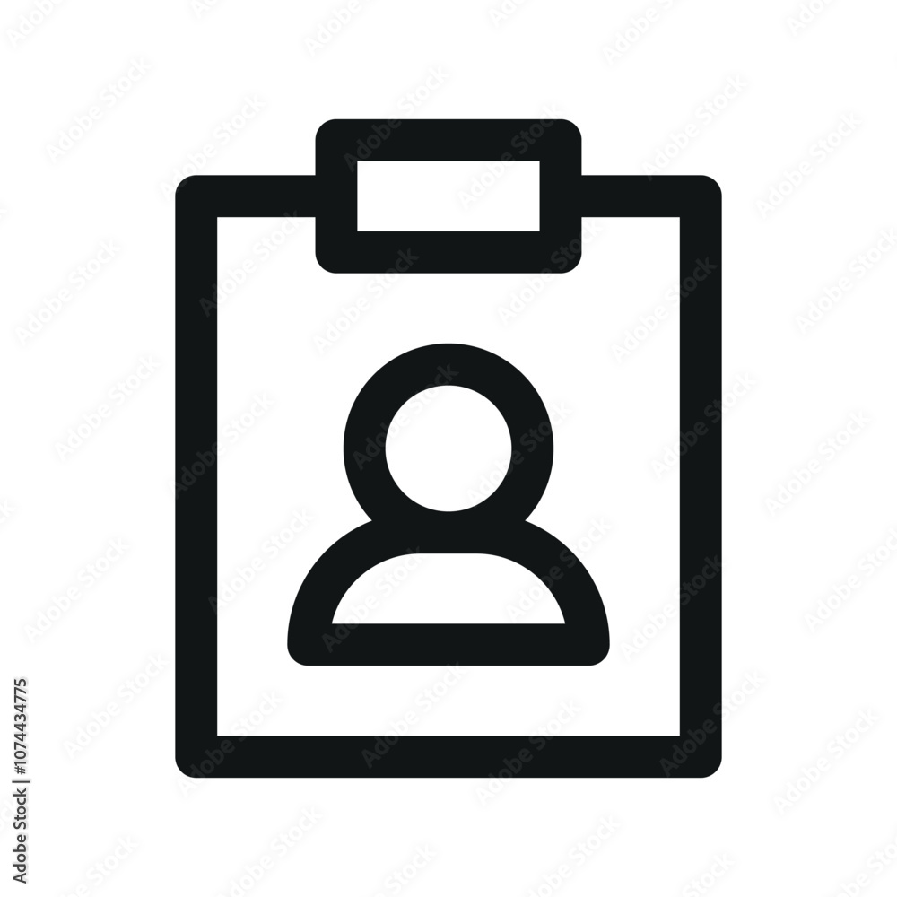Aufkleber personal data ui icon, user report simple line user interface vector symbol