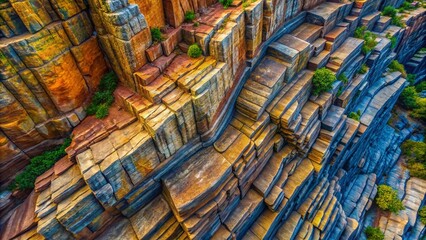 Aerial View of Rough Stone Slope Texture Over Rock Surface, Highlighting Natural Patterns and Geological Features in Stunning Detail for Landscape Photography Enthusiasts